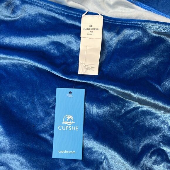 Fluffy Velvet Cutout Plunge Paneling Monokini Swimsuit XL - Picture 6 of 9